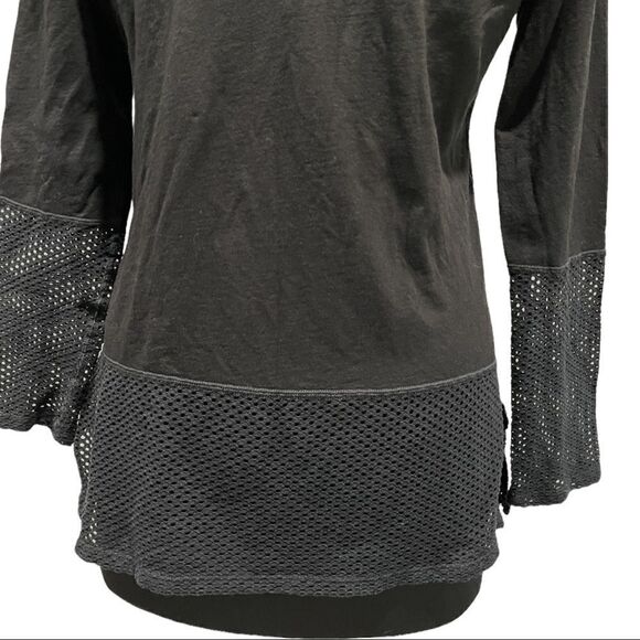 𝅺nux Ricky Black Cowl Neck Perforated Long Sleeve Pullover Sz L - Picture 9 of 14